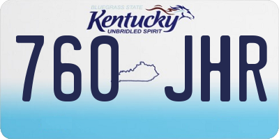 KY license plate 760JHR
