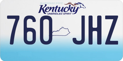 KY license plate 760JHZ