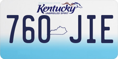KY license plate 760JIE