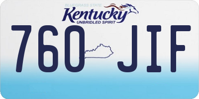 KY license plate 760JIF