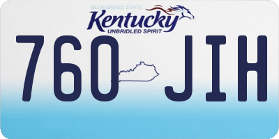 KY license plate 760JIH