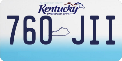 KY license plate 760JII