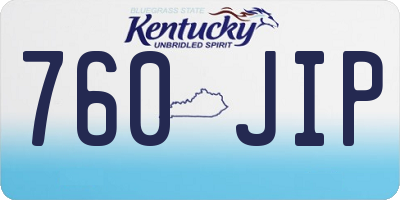 KY license plate 760JIP