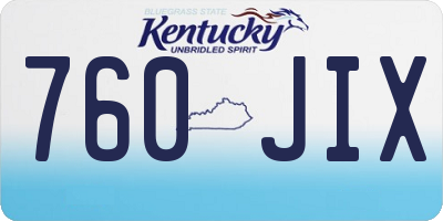 KY license plate 760JIX