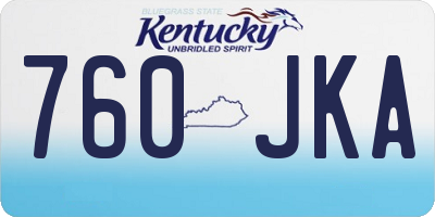 KY license plate 760JKA