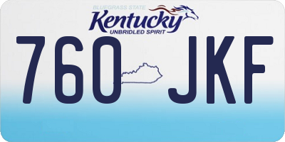 KY license plate 760JKF