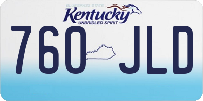 KY license plate 760JLD