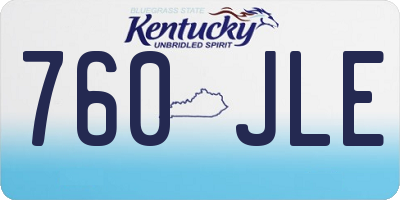 KY license plate 760JLE