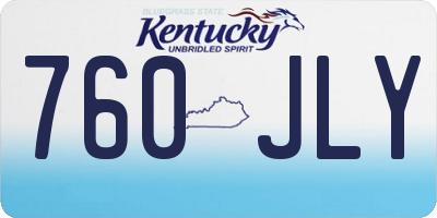 KY license plate 760JLY