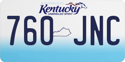 KY license plate 760JNC