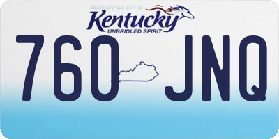 KY license plate 760JNQ