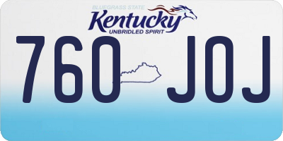 KY license plate 760JOJ