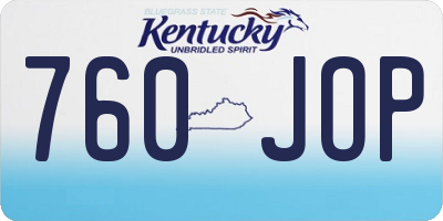 KY license plate 760JOP