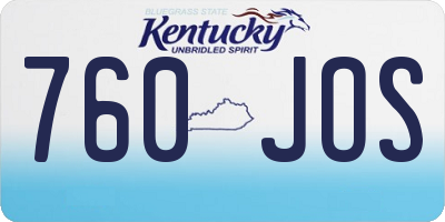 KY license plate 760JOS
