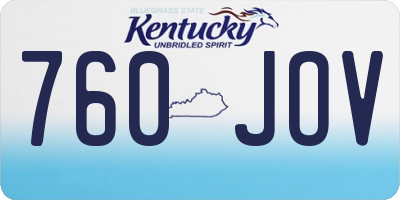 KY license plate 760JOV