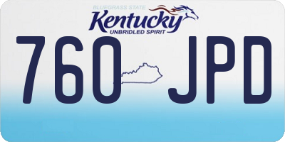 KY license plate 760JPD