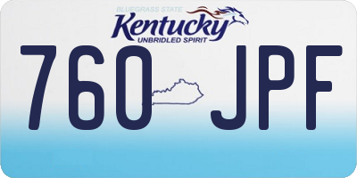 KY license plate 760JPF