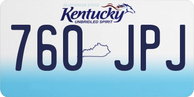 KY license plate 760JPJ