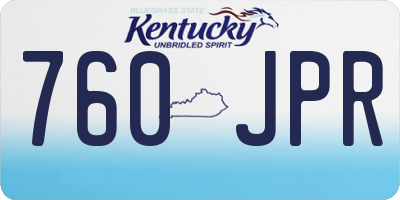 KY license plate 760JPR