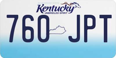 KY license plate 760JPT