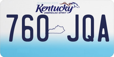 KY license plate 760JQA