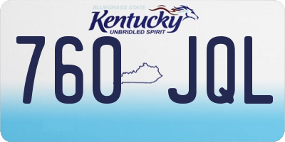 KY license plate 760JQL