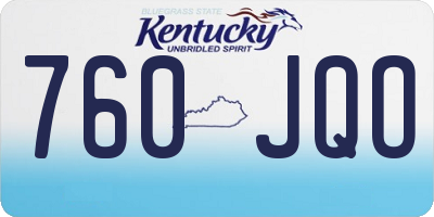 KY license plate 760JQO
