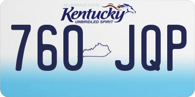 KY license plate 760JQP