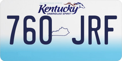 KY license plate 760JRF
