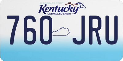 KY license plate 760JRU