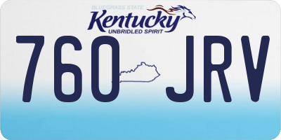 KY license plate 760JRV