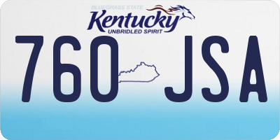KY license plate 760JSA