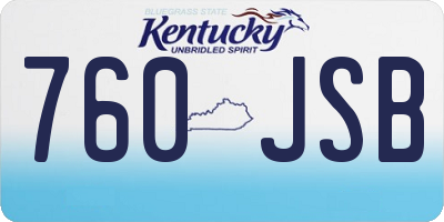 KY license plate 760JSB