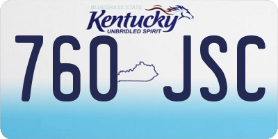 KY license plate 760JSC