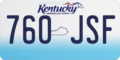 KY license plate 760JSF