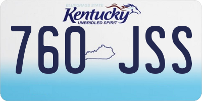 KY license plate 760JSS
