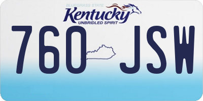 KY license plate 760JSW