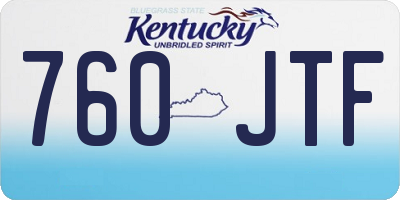 KY license plate 760JTF