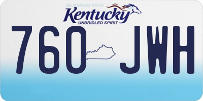 KY license plate 760JWH