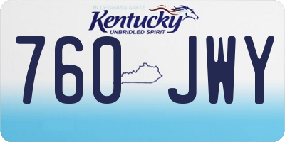 KY license plate 760JWY