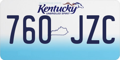 KY license plate 760JZC