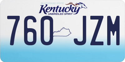 KY license plate 760JZM