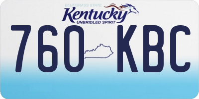 KY license plate 760KBC