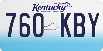 KY license plate 760KBY