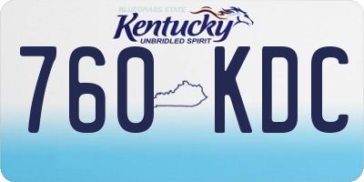 KY license plate 760KDC