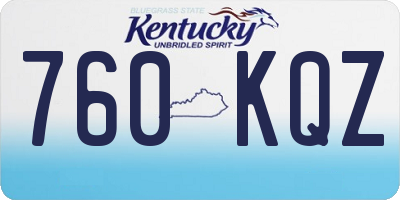 KY license plate 760KQZ