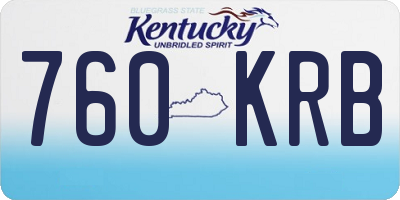 KY license plate 760KRB
