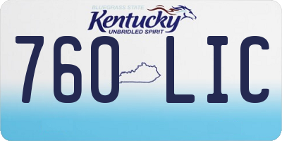 KY license plate 760LIC