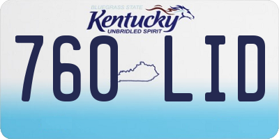 KY license plate 760LID