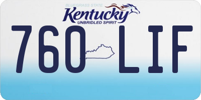 KY license plate 760LIF